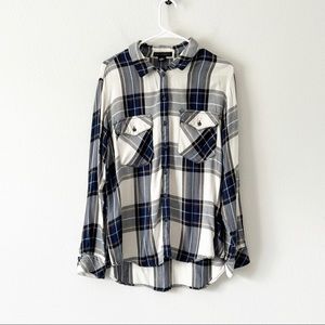 Anthropologie Sanctuary Plaid Botton down Boyfriend Shirt